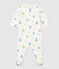 Babies' Floral Organic Cotton Velour Sleepsuit with Collar MARSHMALLOW white/MULTICO white